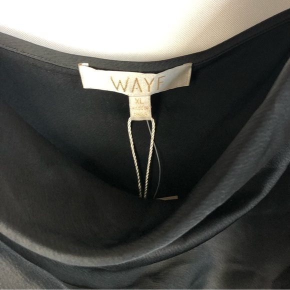WAYF Black Cinched Side Mini Slip Dress XL - Picture 5 of 5